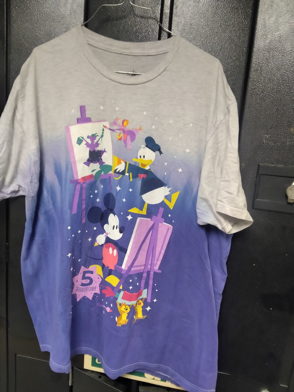Disney Men’s Short-Sleeve Gradient Tee in Gray and Purple